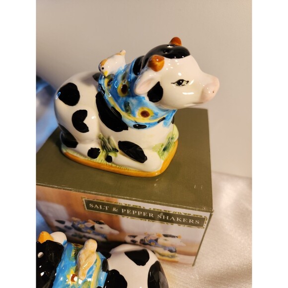 COW Salt & Pepper Shakers New in Box Maybe Vintage Walmart Set Original Box - Picture 4 of 8